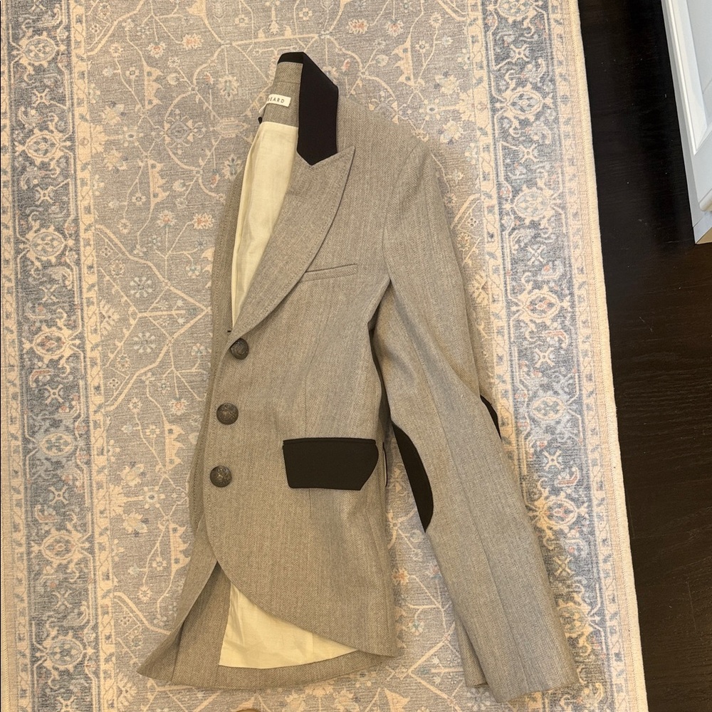 Veronica Beard vintage Gray Riding Blazer with Black Trim - Picture 4 of 4